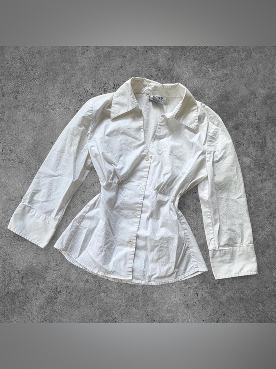 A. Byer Tops - Y2K White Cotton Button Down Top